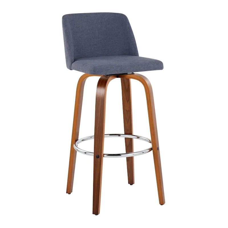 Set of 2 Carson Carrington Vallberga 30-Inch Fixed-Height Bar Stools with Walnut Wood Base 39