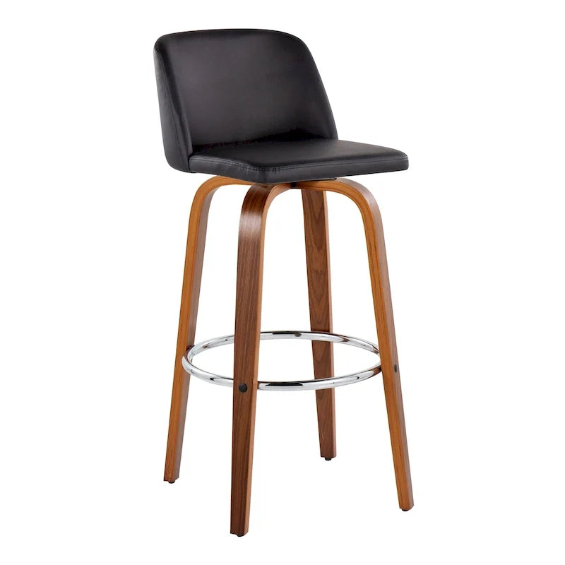 Set of 2 Carson Carrington Vallberga 30-Inch Fixed-Height Bar Stools with Walnut Wood Base 41