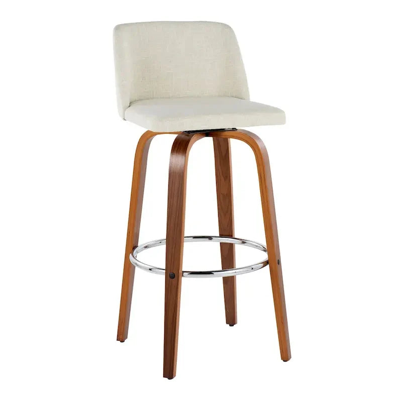 Set of 2 Carson Carrington Vallberga 30-Inch Fixed-Height Bar Stools with Walnut Wood Base 21