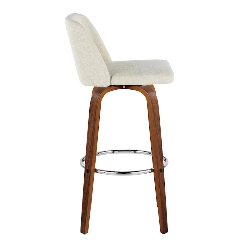 Set of 2 Carson Carrington Vallberga 30-Inch Fixed-Height Bar Stools with Walnut Wood Base 23