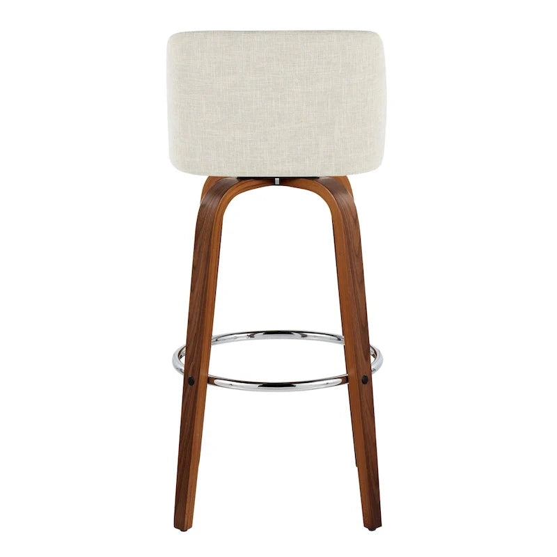 Set of 2 Carson Carrington Vallberga 30-Inch Fixed-Height Bar Stools with Walnut Wood Base 24