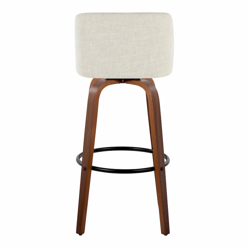 Set of 2 Carson Carrington Vallberga 30-Inch Fixed-Height Bar Stools with Walnut Wood Base 28