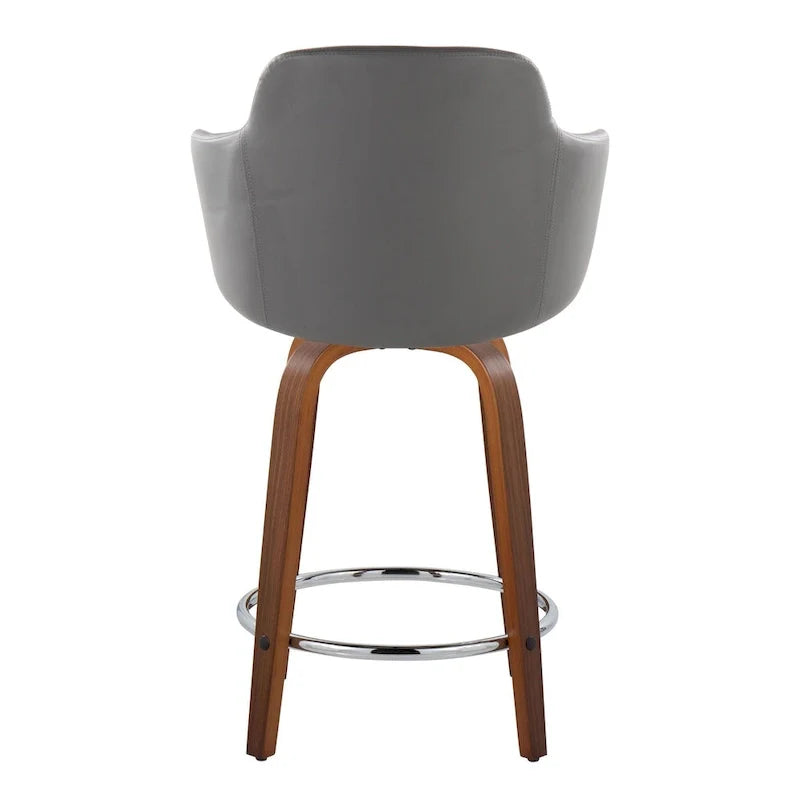 Set of 2 Carson Carrington Iglabo 24-Inch Fixed-Height Counter Stools with Bent Wood Legs and Round Footrest 31