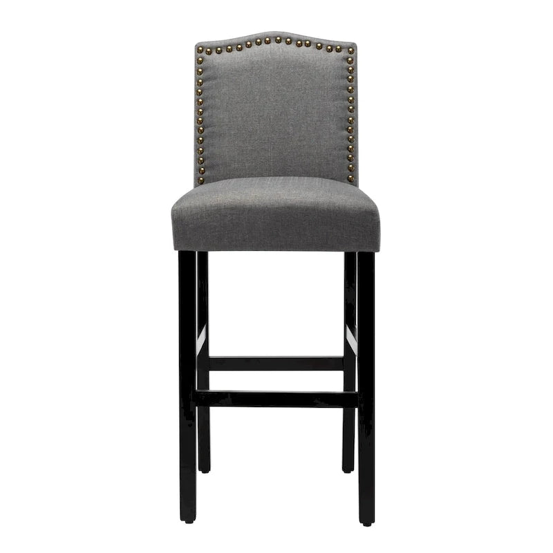 Set of 2 Upholstered 28-Inch Barstools - Stylish Pub Chairs 7