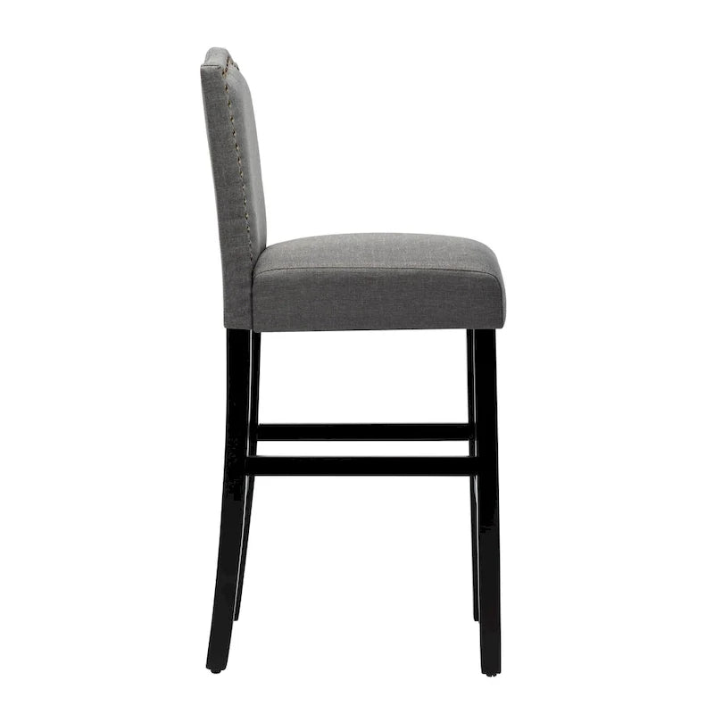Set of 2 Upholstered 28-Inch Barstools - Stylish Pub Chairs 9