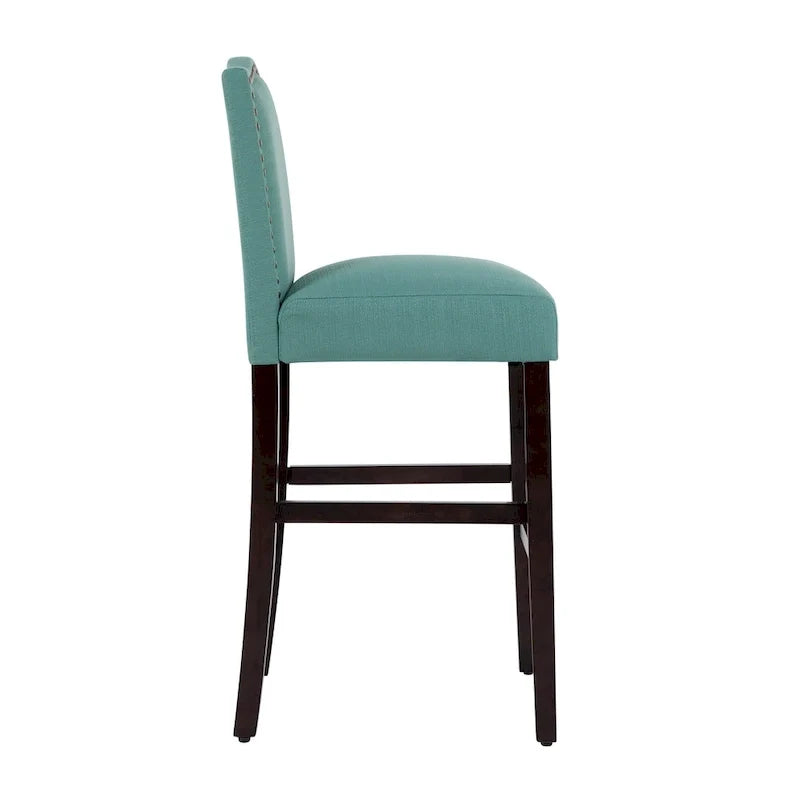 Set of 2 Upholstered 28-Inch Barstools - Stylish Pub Chairs 17