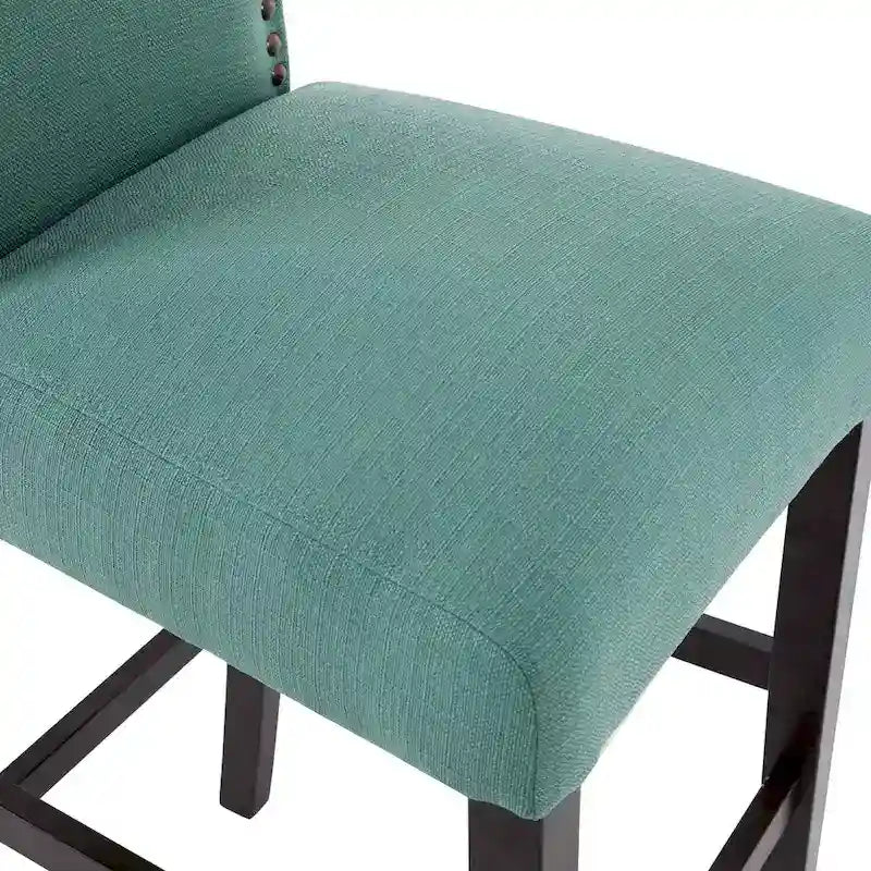 Set of 2 Upholstered 28-Inch Barstools - Stylish Pub Chairs 21