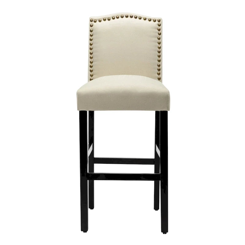 Set of 2 Upholstered 28-Inch Barstools - Stylish Pub Chairs 23