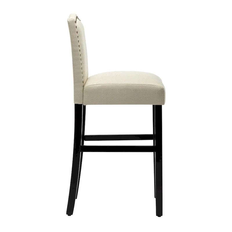 Set of 2 Upholstered 28-Inch Barstools - Stylish Pub Chairs 25