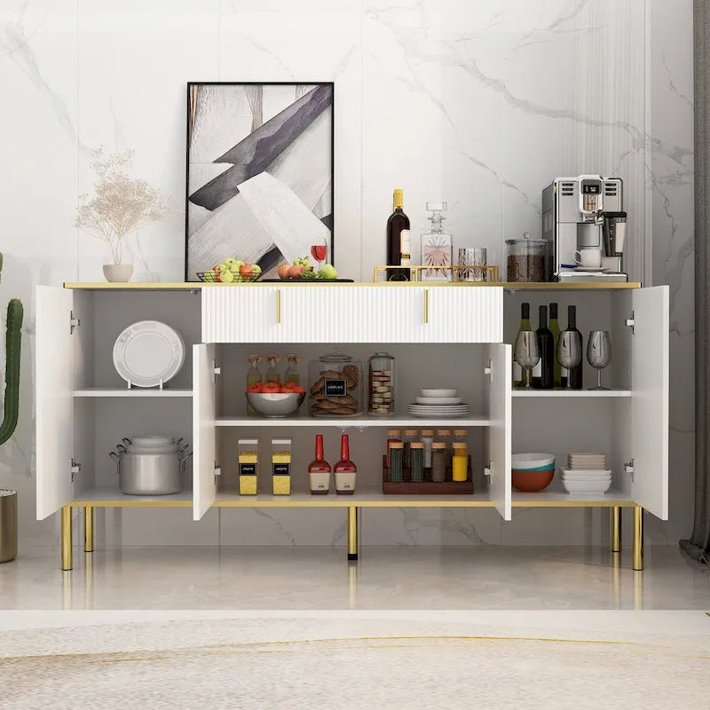 Pop-Up Door Sideboard Dresser Cabinet - Storage Console for TV 1