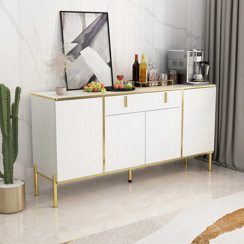 Pop-Up Door Sideboard Dresser Cabinet - Storage Console for TV 2