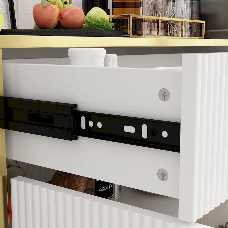 Pop-Up Door Sideboard Dresser Cabinet - Storage Console for TV 6