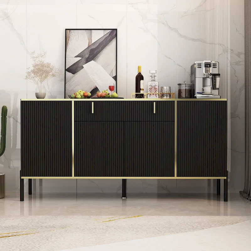 Pop-Up Door Sideboard Dresser Cabinet - Storage Console for TV 13