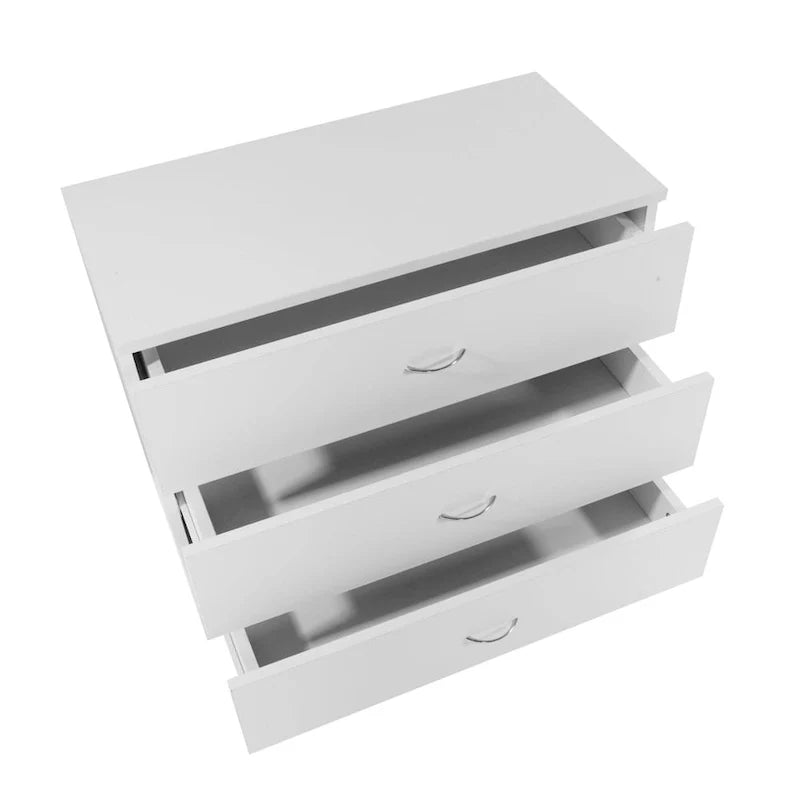 Contemporary White 3-Drawer Dresser 1