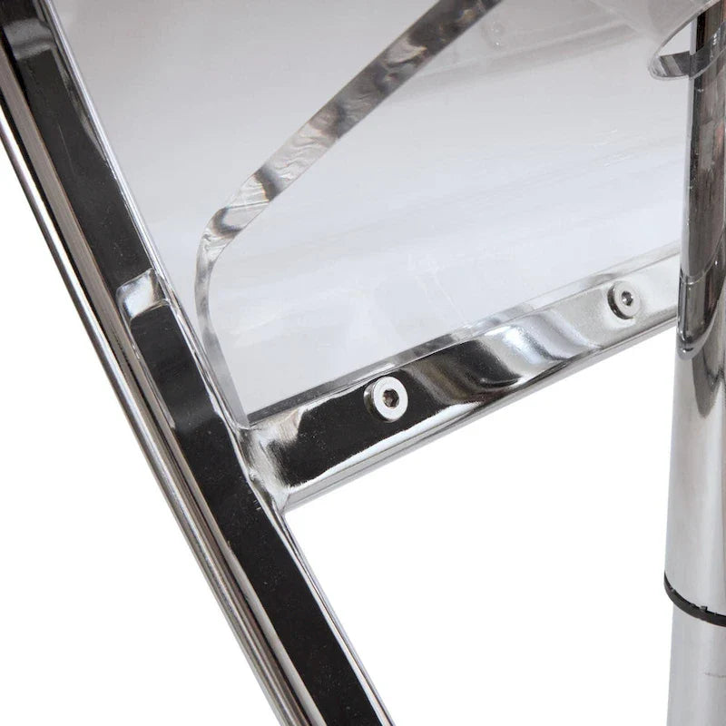 Napoli Adjustable Clear Acrylic Bar Stool - Modern Transparent Swivel Chair for Kitchen or Home Bar