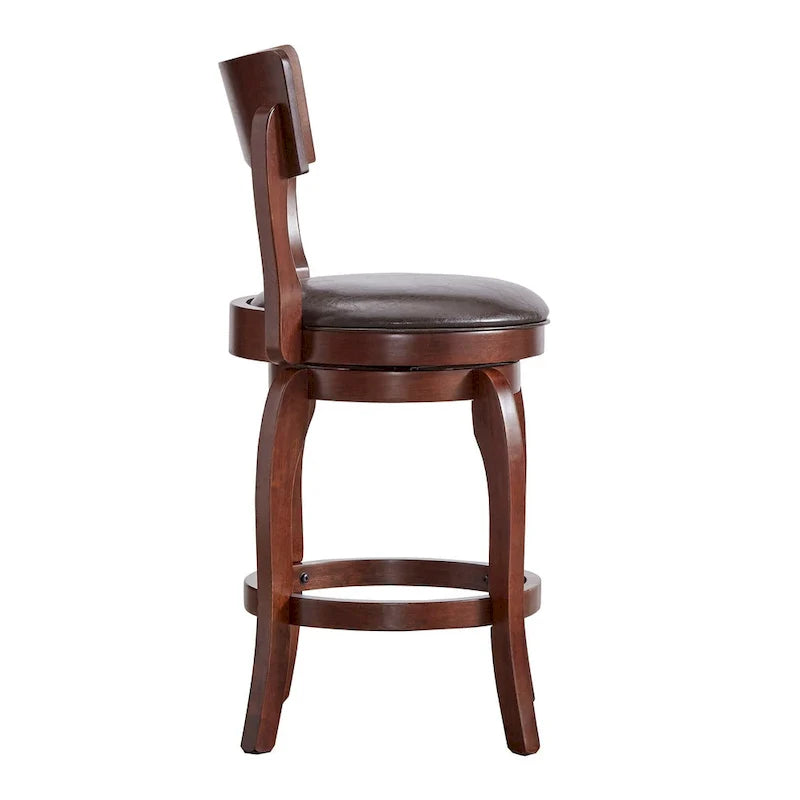 Lyla 24-Inch Brown Swivel Counter Stool by iNSPIRE Q Classic