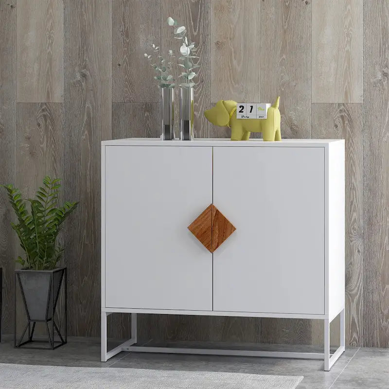 CUSchoice Solid Wood Square Handle 2-Door Sideboard 1
