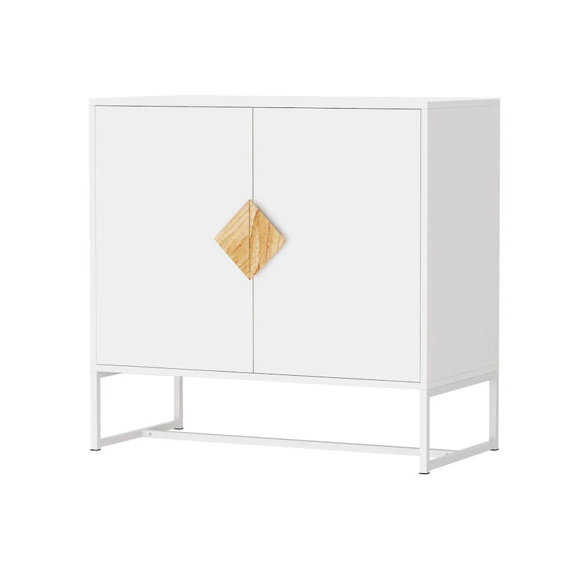 CUSchoice Solid Wood Square Handle 2-Door Sideboard 6