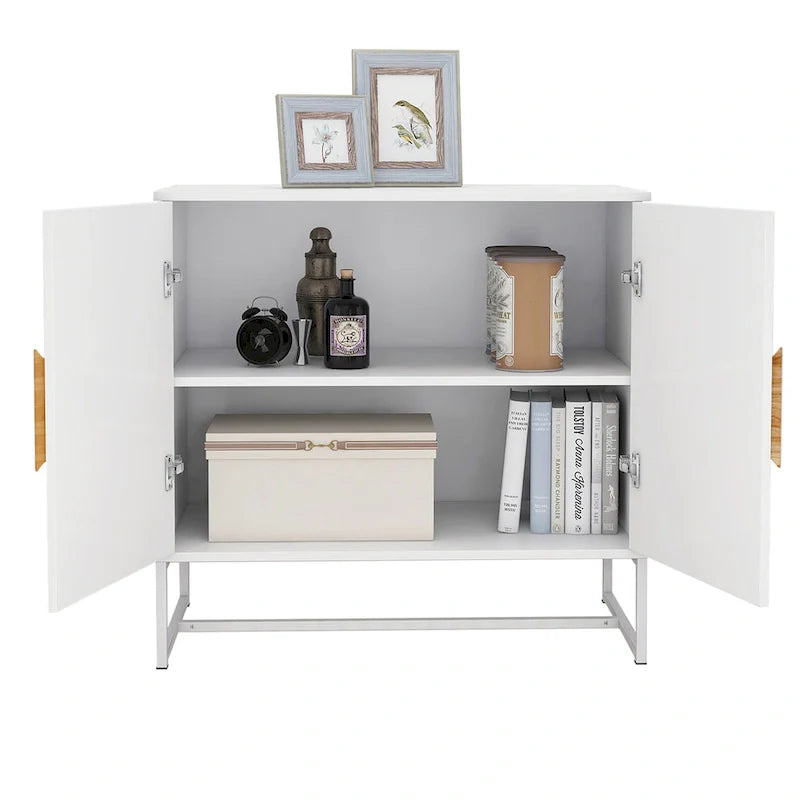 CUSchoice Solid Wood Square Handle 2-Door Sideboard 7