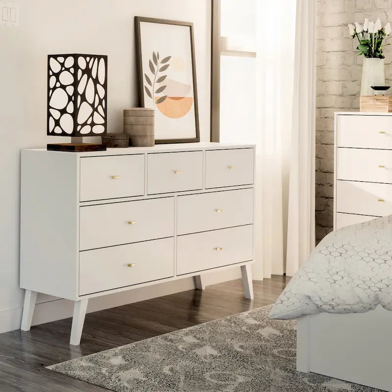 Prepac Milo 7-Drawer Dresser in Mid-Century Modern Style 9