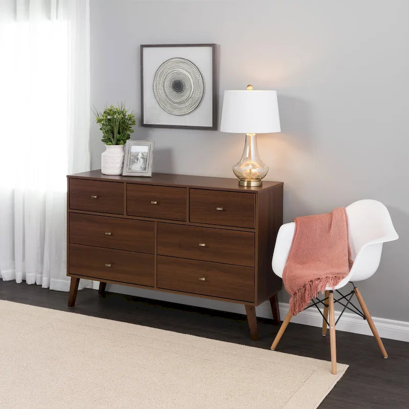 Prepac Milo 7-Drawer Dresser in Mid-Century Modern Style 13