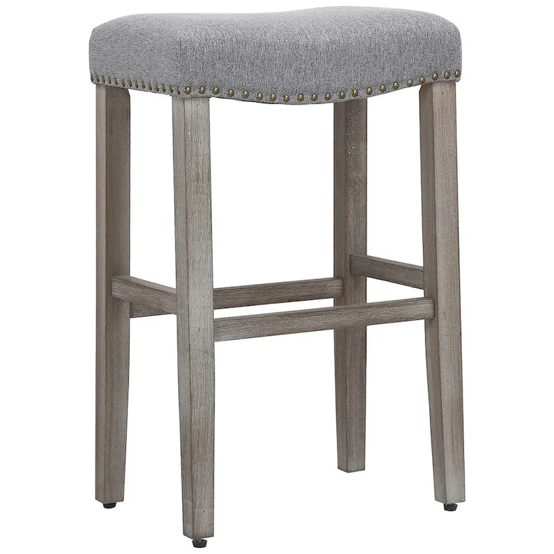 Set of 2 Jameson Gray Upholstered Polyester 29-Inch Bar Stools 3