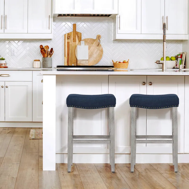 Set of 2 Jameson Gray Upholstered Polyester 29-Inch Bar Stools 5