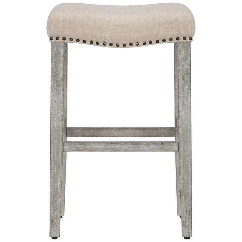 Set of 2 Jameson Gray Upholstered Polyester 29-Inch Bar Stools 10