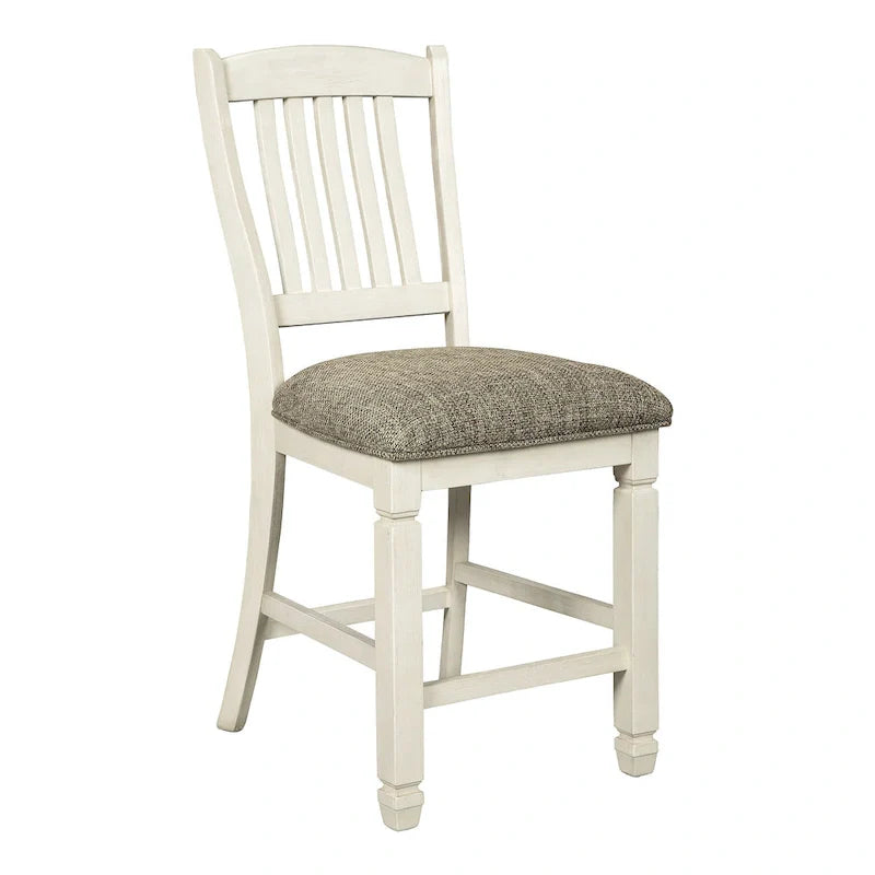 Signature Design by Ashley Bolanburg 7-Piece Counter Height Dining Set in Antique White and Brown 4