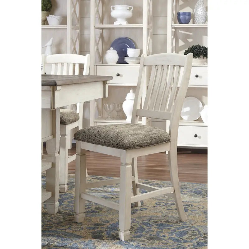 Signature Design by Ashley Bolanburg 7-Piece Counter Height Dining Set in Antique White and Brown 6