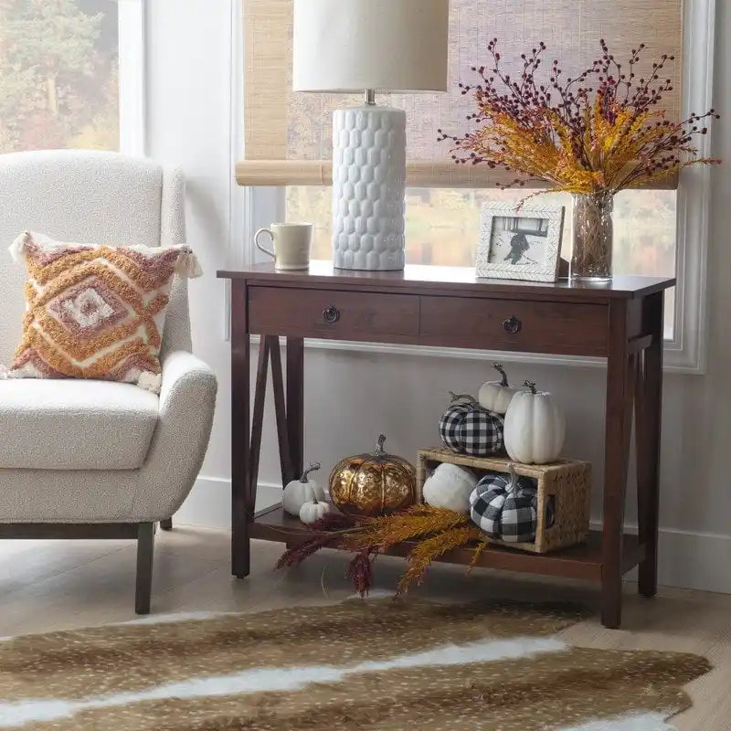 Newborough Antique Tobacco Console Table by Copper Grove 1