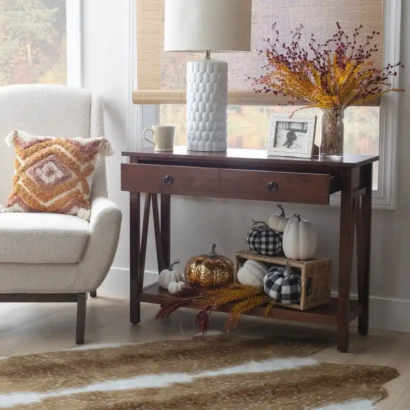 Newborough Antique Tobacco Console Table by Copper Grove 2
