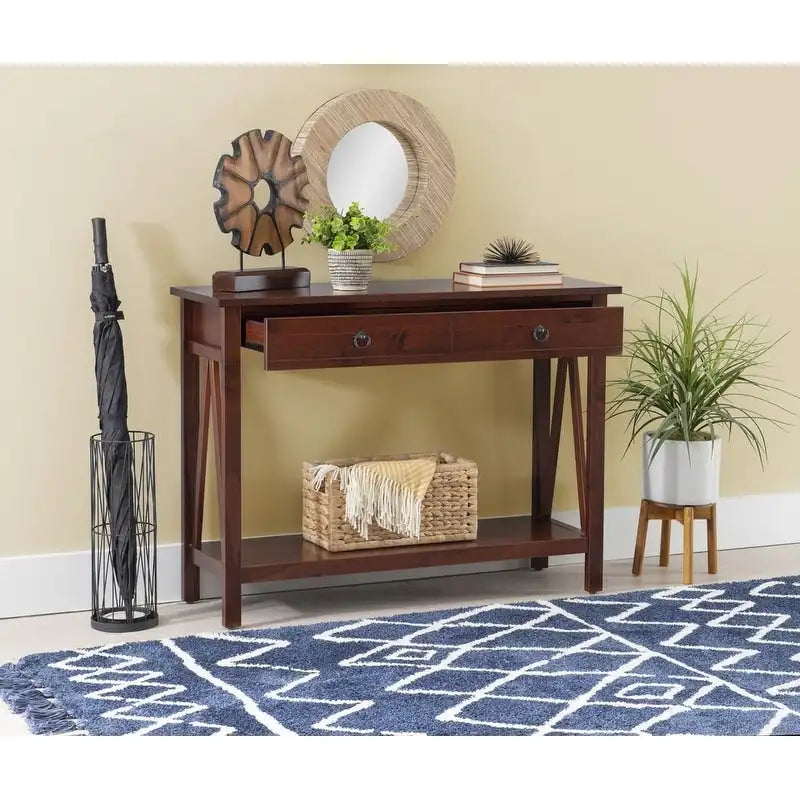 Newborough Antique Tobacco Console Table by Copper Grove 4