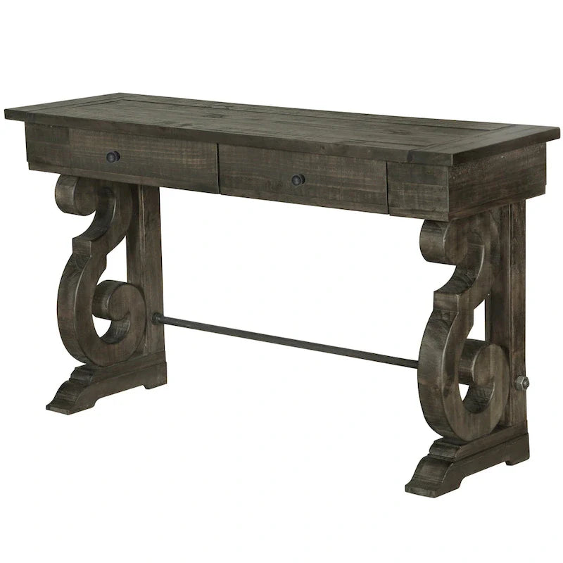Bellamy Classic Weathered Peppercorn Storage Console Table 2