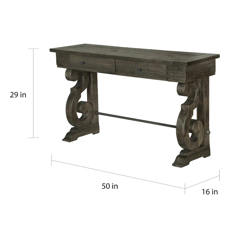 Bellamy Classic Weathered Peppercorn Storage Console Table 3