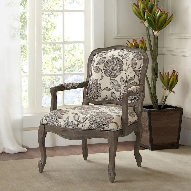 Madison Park Charlotte Camel Back Chair with Exposed Wood Frame 7