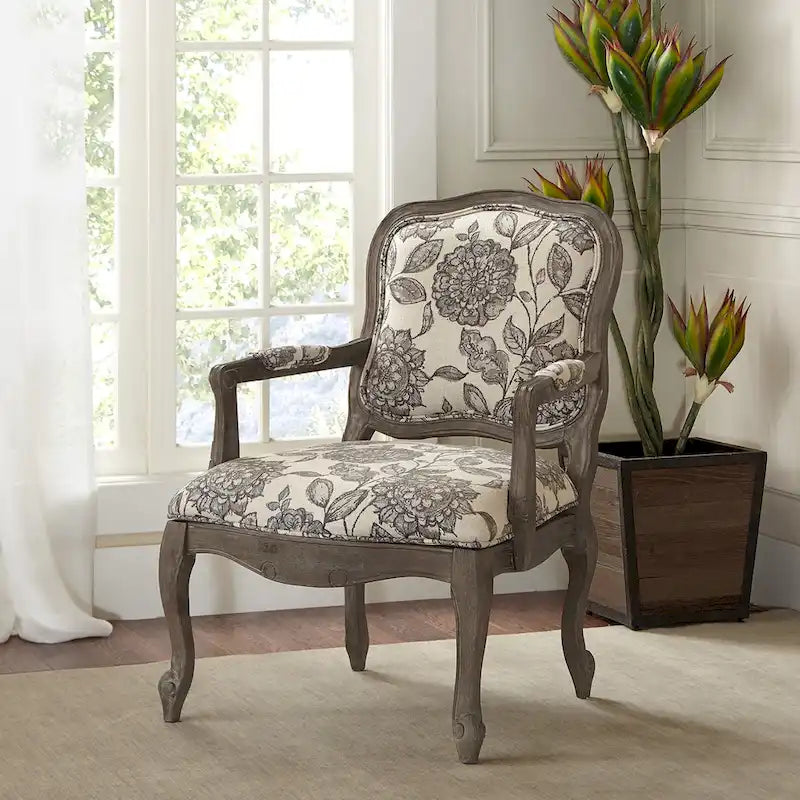 Madison Park Charlotte Camel Back Chair with Exposed Wood Frame 1