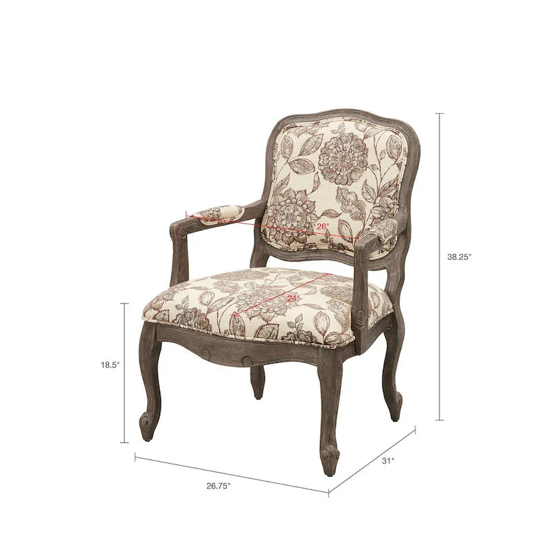Madison Park Charlotte Camel Back Chair with Exposed Wood Frame 5