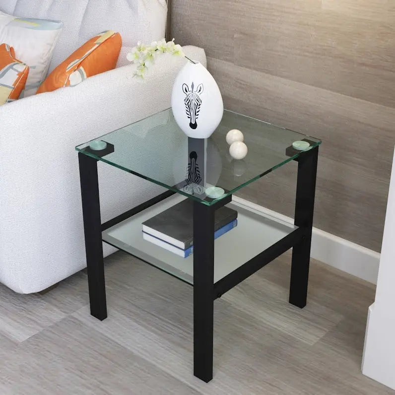Two-Tier Glass Corner Table 1