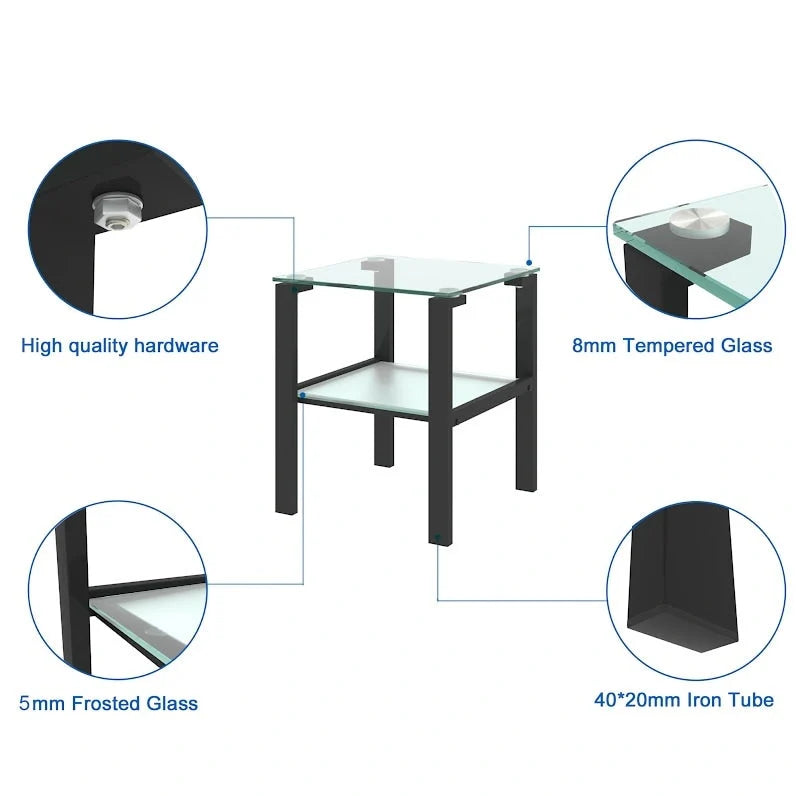 Two-Tier Glass Corner Table 6