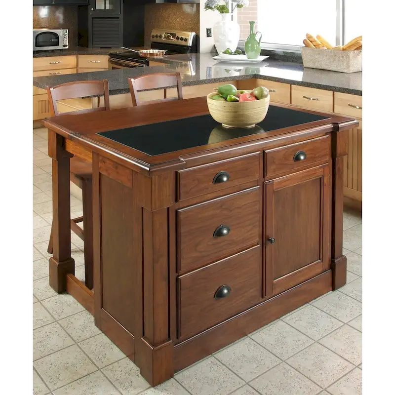 Rustic Cherry Kitchen Island by Homestyles Aspen 2