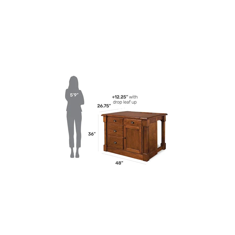 Rustic Cherry Kitchen Island by Homestyles Aspen 5