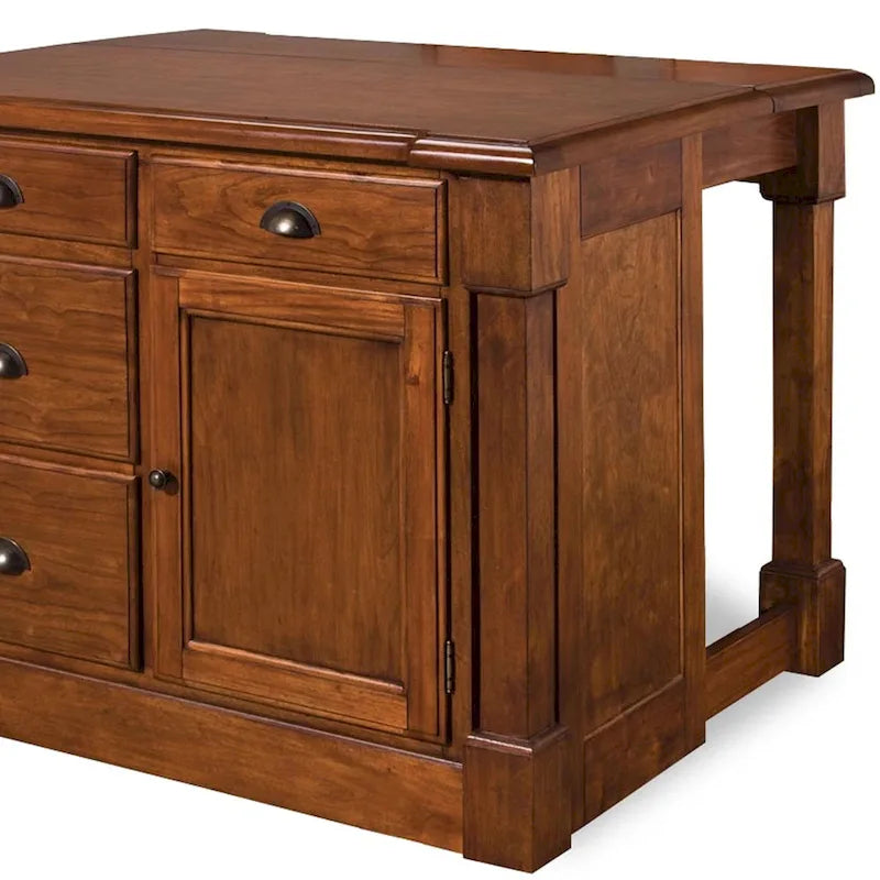 Rustic Cherry Kitchen Island by Homestyles Aspen 7