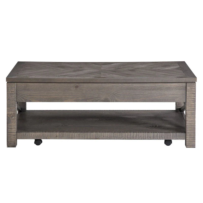 Lift Top Coffee Table with Hidden Storage and Shelf 3