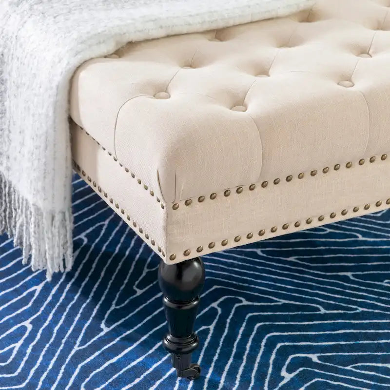 Abigal Natural Square Tufted Footstool 3