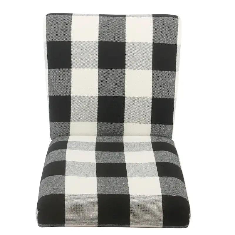 Set of 2 HomePop Black Plaid Parsons Dining Chairs 6