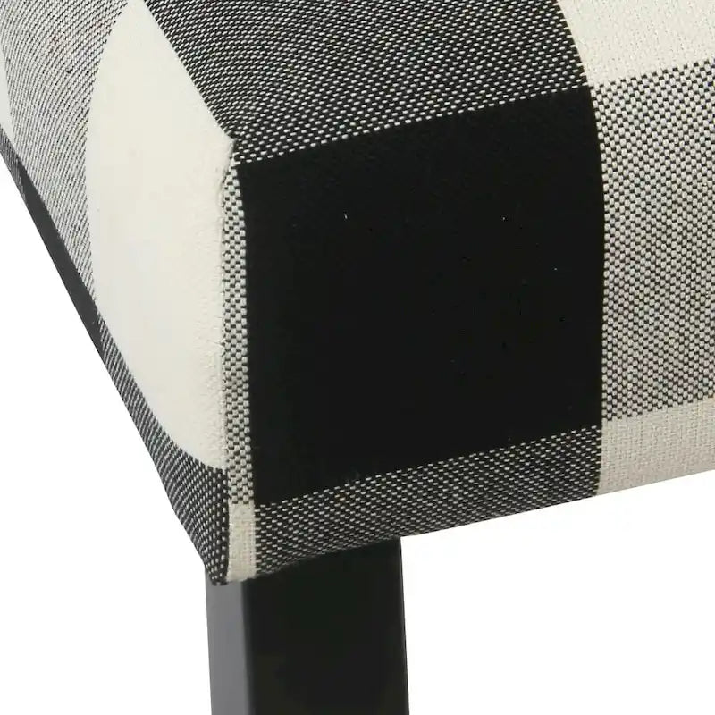 Set of 2 HomePop Black Plaid Parsons Dining Chairs 7