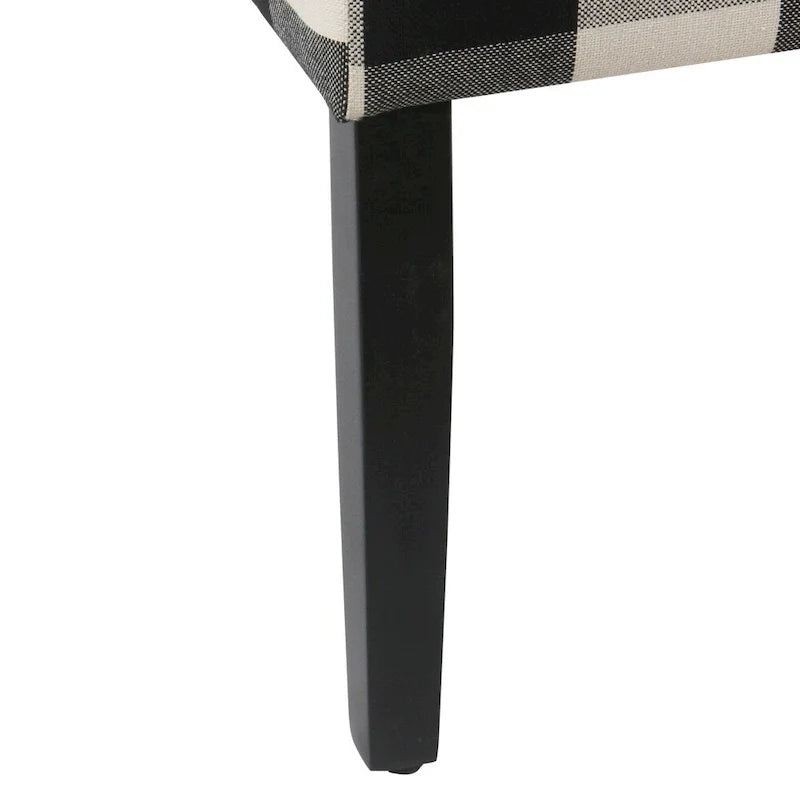 Set of 2 HomePop Black Plaid Parsons Dining Chairs 8
