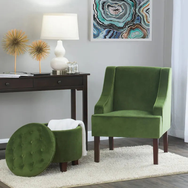 Porch & Den Lyric Velvet Swoop Arm Accent Chair" could be rewritten as "Lyric Velvet Swoop Arm Accent Chair by Porch & Den. 3