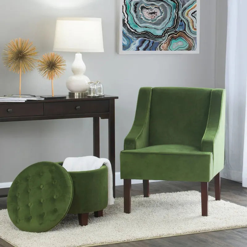 Porch & Den Lyric Velvet Swoop Arm Accent Chair" could be rewritten as "Lyric Velvet Swoop Arm Accent Chair by Porch & Den. 16